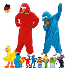 Elmo Kostüm Erwachsene Sesamstraße Krümelmonster Karneval Cosplay Nachtwäsche