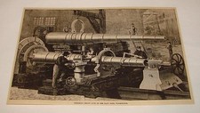 1887 magazine engraving~ FINISHING HEAVY GUNS At Navy Yard