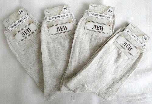 Flax Socks Pure LINEN 80% COTTON 20% 4 Pairs Russian ECO Breathable - Picture 2 of 9