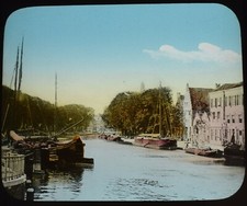 AUF DER SPAARNE IN HAARLEM HOLLAND UM 1892 FOTO Magisches Laternendia