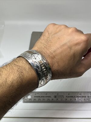 K&M BILL VINTAGE NAVAJO STERLING SILVER WATCH | eBay display picture 2