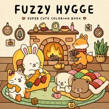 Fuzzy Hygge: Cute and Cozy Coloring Book for Adults & Teens Featuring Adorable A