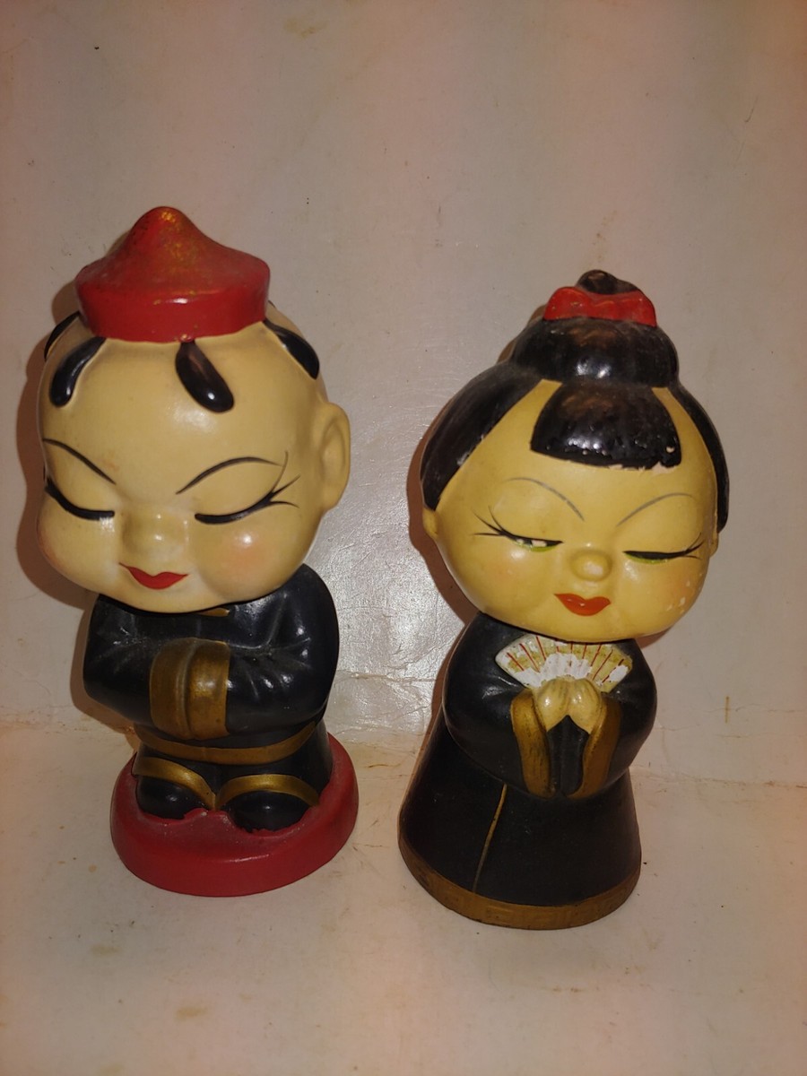 Vintage 1960's Bobblehead Nodder Nodders Couple,Japan,Pulp