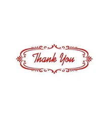 THANK YOU -In Designer Border Office Stock Self-Inking Rubber Stamp (RED)