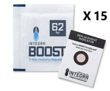 INTEGRA BOOST 62% RH 8 GRAM HUMIDIPAK 15 X PACK 2-WAY HUMIDITY CONTROL 8g BOVEDE