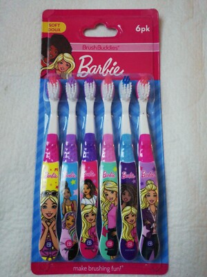 Girls Barbie Brush Buddies 6 Pack Soft Doux Make Brushing Fun!