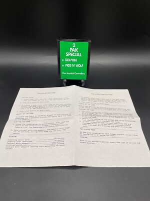2 Pak Special - Dolphin & Pigs 'N' Wolf - Atari 2600- Cartridge + Manual #TOP