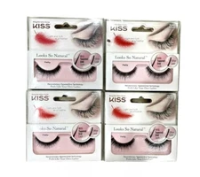 Lot Of 4 Kiss Looks So Natural False Eyelashes, Tapered End Lash Pretty KFL03