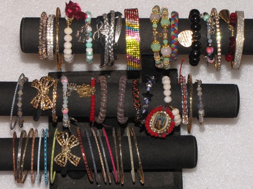 Lot Of 45 Bracelets Gold Plated Silver Tone Rhinestone Bow Floral Beaded Womens - Picture 21 of 24
