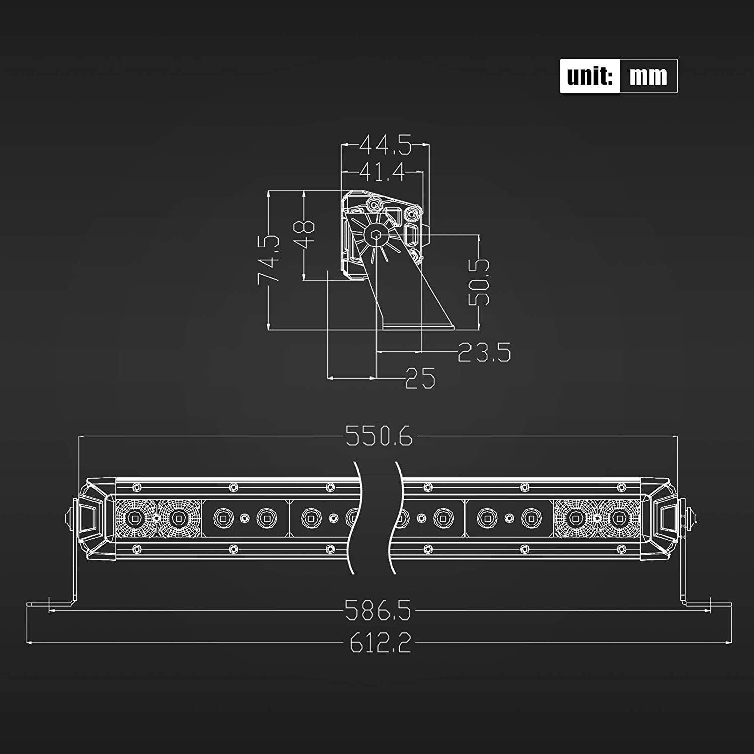 22 inch LED Light Bar + Wiring Kit Spot Flood Combo For Truck Offroad