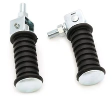 Universal Round Folding Foot Pegs - 10mm - Passenger Footrests Footpegs