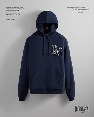 Kith for Bergdorf Goodman Nelson Hoodie - Nocturnal, Size: S, XL #KHM030868-413