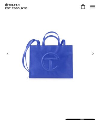 TELFAR *100% Authentic* Painters Tape Blue Medium Shopping Bag Tote