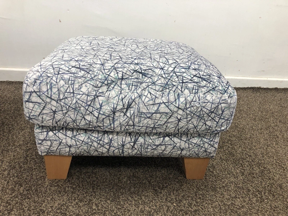 HARVEYS NINA BAMBOO TURQUOISE BLUE FABRIC FOOTSTOOL 299.99 eBay