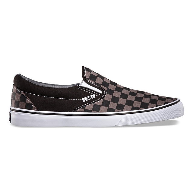 vans checkerboard grey and black