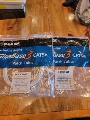 Blackbox Patch Cord Cat5e, 6ft Ethernet Cord, White, 100 MHz 2pk
