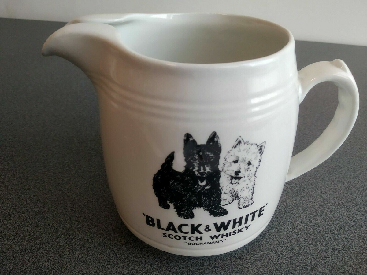 Vintage Black White Scotch Terrier Whisky Water Jug/ Kanne