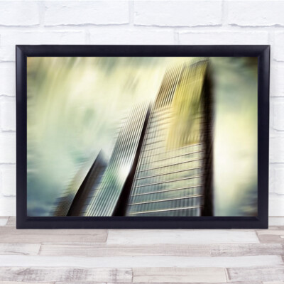 Motion World Frankfurt Architecture Toned Germany Blurry Wall Art Print