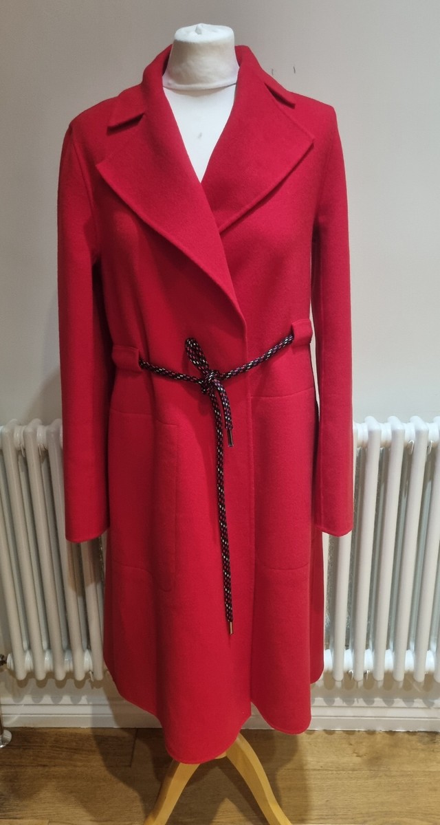 SPORTMAX Women's Virgin Wool Red Coat size uk eur 38 UK