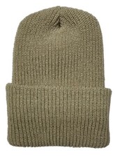 Made in USA Tan Beige Warm Knit Watch Cap Knitted Beanie Hat Winter Unisex