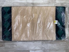 NEW JACKS WESTERN WOOL SADDLE BLANKET BEIGE / GREEN / BLACK 34'' X  36''