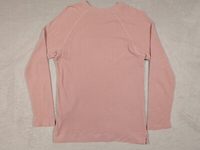 Bershka Womens S Baby Pink Sweater Crew Neck Long Sleep Knit Pullover Top