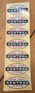 Vintage New York Central Lot Of 6 Transfers On One Strip 1967 NOS Railroad Train