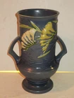 Vintage Authentic Roseville Pottery Blue Freesia Vase 123-9