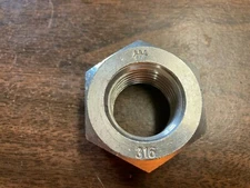 1 pc 1-1/4"-7 tpi 316 Stainless Steel Finish Hex Nut RH Thread