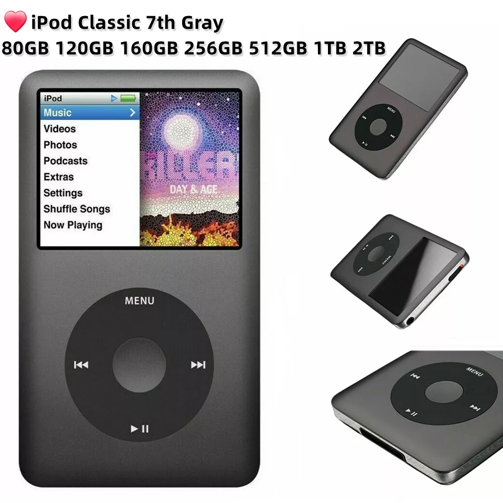 Apple iPod Classic 7th 160GB 256GB 512GB 1TB 2TB Gray MP4 Player