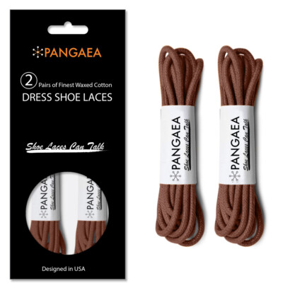 [2 Pairs] (4 Laces) Waxed Shoelace for Dress Shoes Laces Oxford Brown Black Red