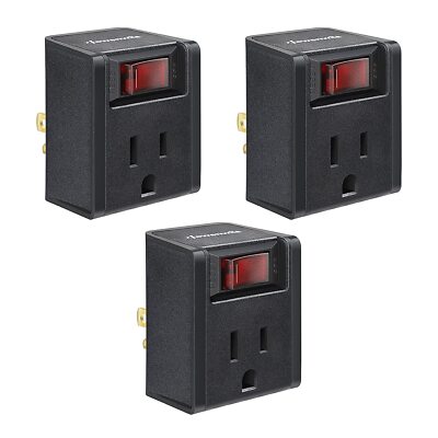 DEWENWILS Grounded Single Port Power Adapter with On/Off Switch, 3 Prong Switch