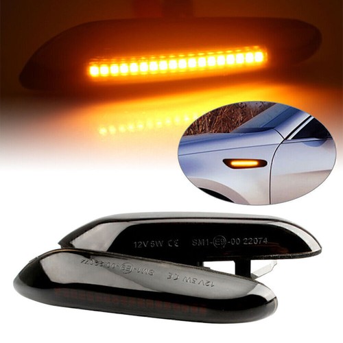 2PCS Smoke Dynamic LED Side Marker Light For BMW E46 E60 E90 E91 E92 E93 E82 E88 - Afbeelding 2 van 8