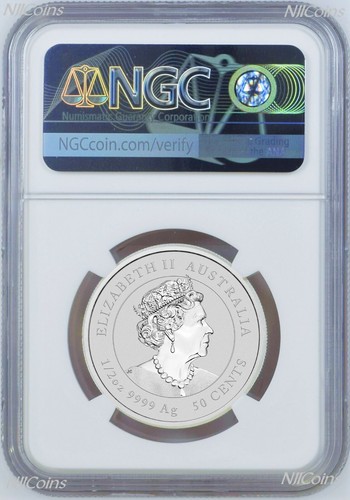 2022 Australia Colored Silver Lunar Year of TIGER NGC MS 70 1/2 oz Bullion Coin - Picture 2 of 2