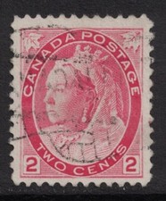 Canada: Scott 77a (Die II)- Used- 2c Queen Victoria 