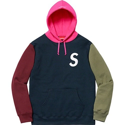 Sweat à capuche Supreme S logo coloris bleu marine XL