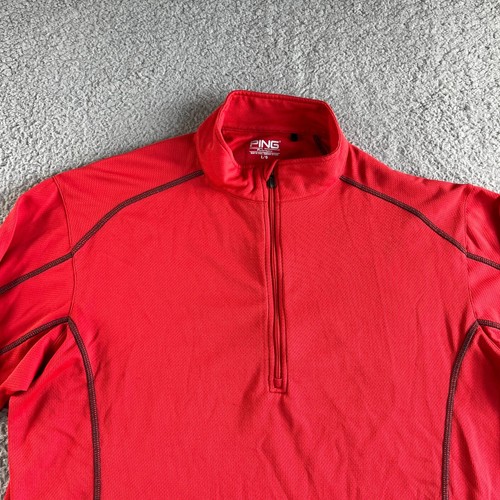 Suéter Ping Para Hombres Grande Rojo Pullover 1/4 Cremallera Tejido Gofre Golf Deporte Aire Libre - Imagen 4 de 19