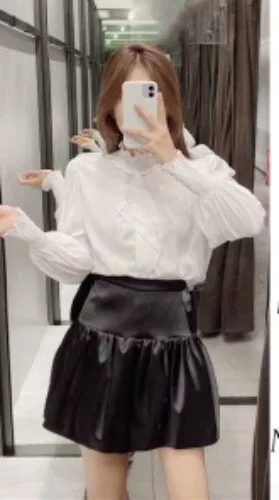 Zara satin top finish mini skirt