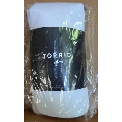NOS Torrid Womens White Tights Sizes 3/4 New Plus Size 24-26