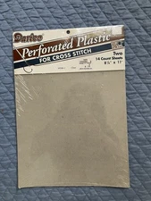 New-Darice 14 Mesh CLEAR Perforated Plastic 8.25" x 11" 2 Sheets Cross Stitch