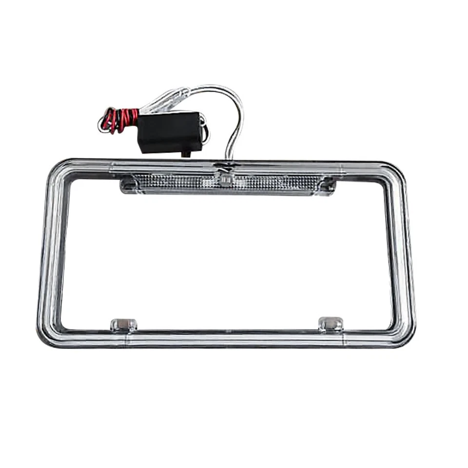 Marco de matrícula de neón para camioneta universal de 12 V cubierta de etiqueta delantera trasera de plástico azul Foto 3 de 4