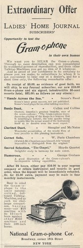 Magazine Ad - 1899 - National Gram-o-phone Co., New York