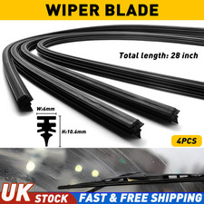 4x 28 Inch Silicone Windscreen Wiper Blade Refills Strip Cut to Fit Universal