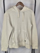 Sudadera con capucha térmica de punto gofre crema S diseño alpino pescador náutico para mujer