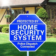 Home Security Signs for Yard,Protected By 10x10 inches, Blue
