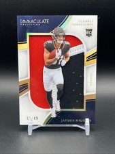 2025 Immaculate Clearly Immaculate Rookie JAYDEN HIGGINS /49 Jersey Patch RC 🔥