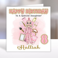 P LOUISE Inspired Personalised Birthday Card - Makeup Artist Girls Birthday Card