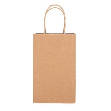 SSWBasics Small Kraft Paper Shopping bags - 5 1/4"W x 3 1/2"D x 8 1/4"H - Pack
