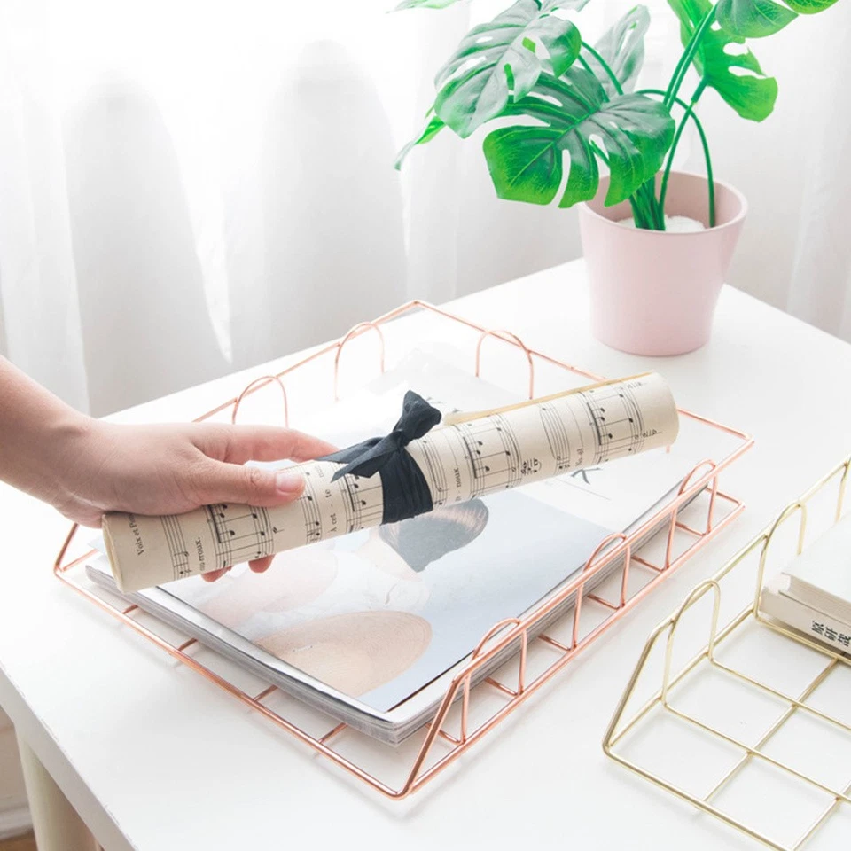 Portadocumenti impilabile Cestino portadocumenti in metallo Cestino - Immagine 4 di 4