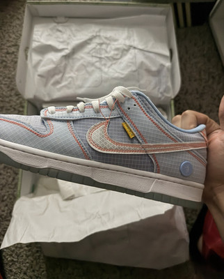 Nike Dunk Low Union LA Light Blue Grid Sneaker Skateboarding New Defects